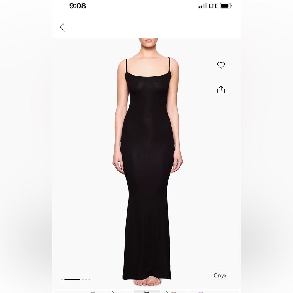 Skims black lounge dress - size small .